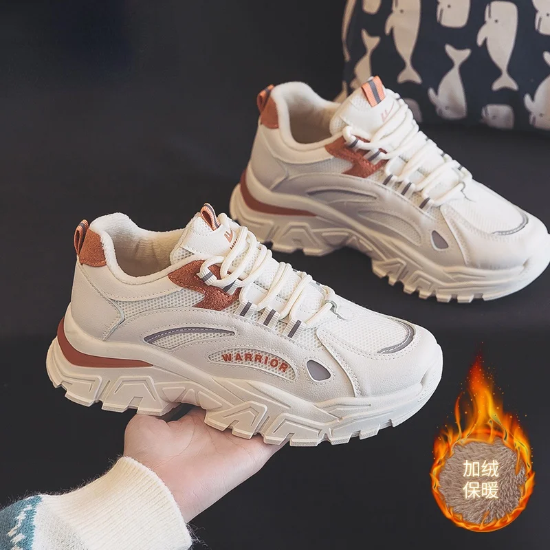 

Женская обувь с бархатной подкладкой, новинка 2021, Женская осенне-зимняя Толстая теплая хлопковая обувь, спортивная обувь, защитная обувь