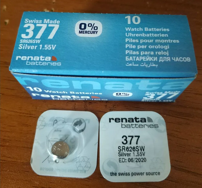2 шт. renata Серебряный оксид батарея для часов 377 SR626SW 626 1 55 V % оригинальный бренд|battery