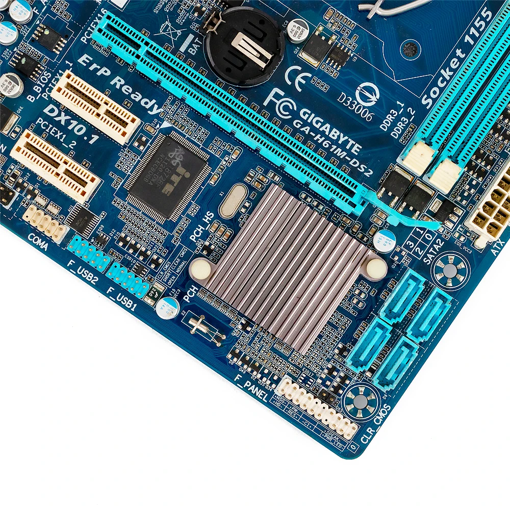 Gigabyte GA-H61M-DS2 настольная материнская плата H61 LGA 1155 для Core i3 i5 DDR3 16 Гб Micro-ATX H61M-DS2 б/у |