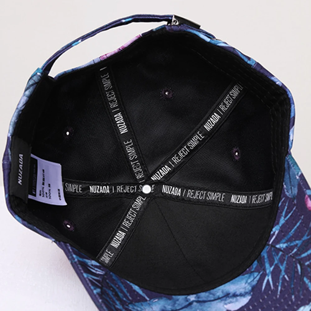 

Western Style Peaked Caps For Women Dark Blue Print Floral Pattern Baseball Cap Outdoor Sunshade Caps