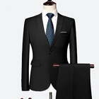 Мужские костюмы 2021, однотонный деловой смокинг для работы, Мужской 3 предмета, повседневный костюм Terno для свадебвечерние НКИ, облегающий костюм Terno, Азиатский размер