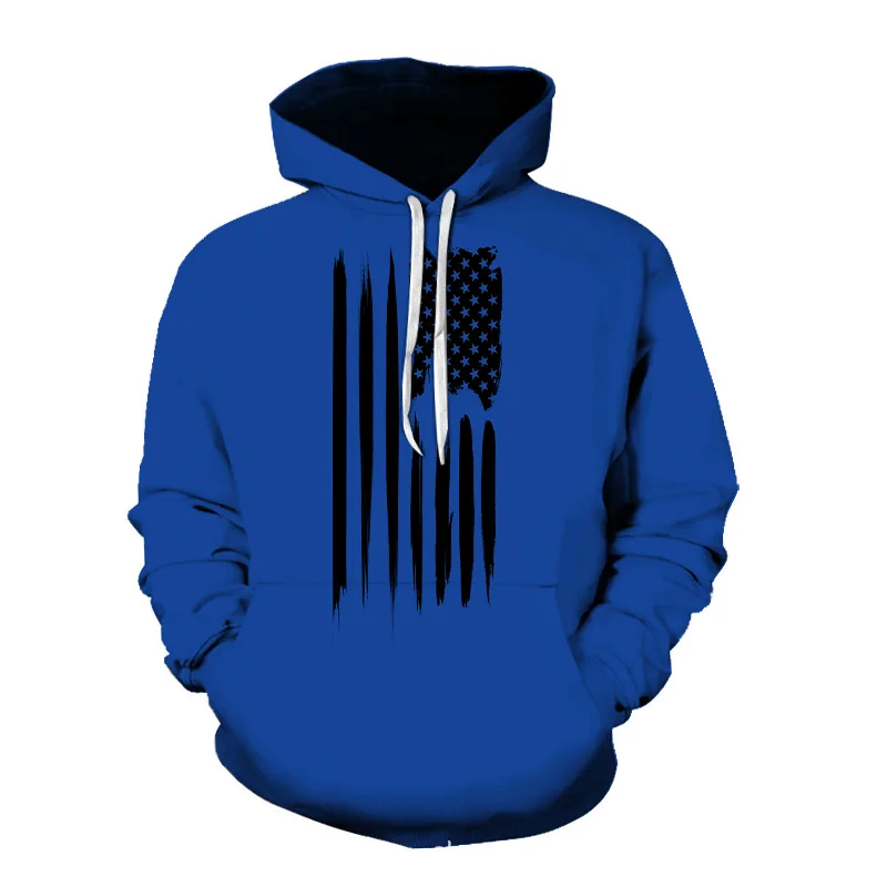 

Sweatshirt Streetwear New Casual Print Large Size Vintage Pocket Long Sleeve Men Sport Hooded Sweatshirt 2021 Autumn