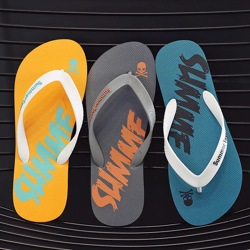 Men Summer Flip Flops Women Mixed Colors Slippers Indoor Or Outdoor Personality Flip Flops Men's Beach Shoes Flat Slippers
