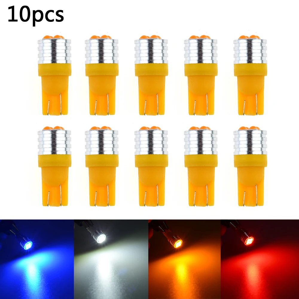 

10pcs Power W5W T10 Led Lamp 3030 2SMD Car Bulb Interior Dome Map Instrument Panel Cluster Gauge License Park Lights 12V White