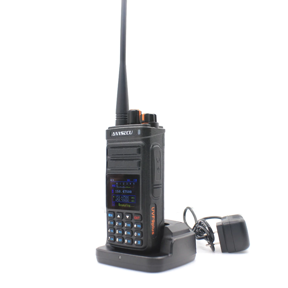 Ceny ANYSECU UVF9plu Dwuzakresowy Dual Standby Walkie Talkie 87-108MHz Radio FM 10W/1W Z Miernik Częstotliwości Funkcja ANYSECU UVF9plus