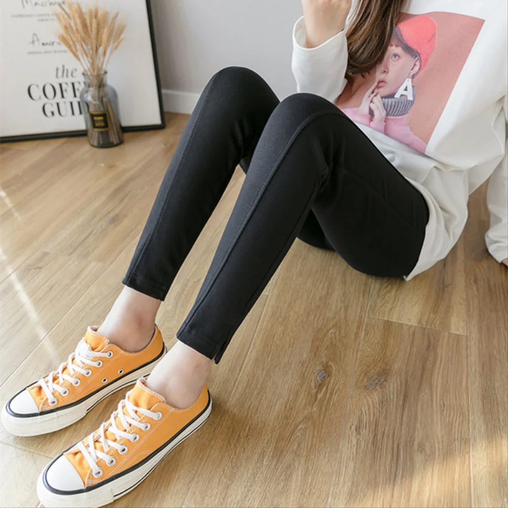 

068# Spring Casual Maternity Legging Elastic Waist Belly Sports Cotton Clothes for Pregnant Women Autumn Pregnancy Pencil Pants