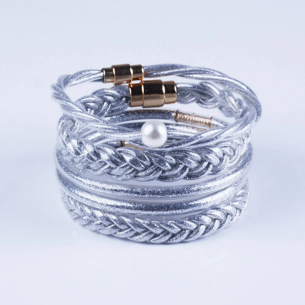 2022 Модный Набор браслетов из искусственной кожи для женщин и детей браслеты