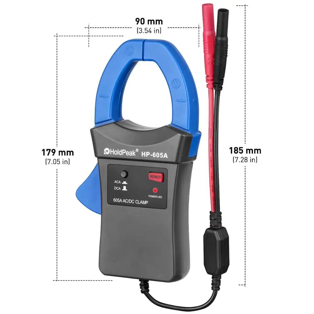 Holdpeak HP-605A AC DC Цифровой мультиметр с клещами для 600A Зажим адаптер Высокая точность