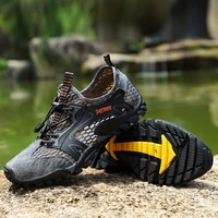 senta summer men hiking shoes outdoor climbing anti skid wear resistant trekking boots breathable mesh walking shoes