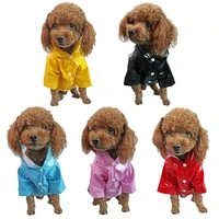 rainy season fashionable pu reflective strip pet raincoat hooded