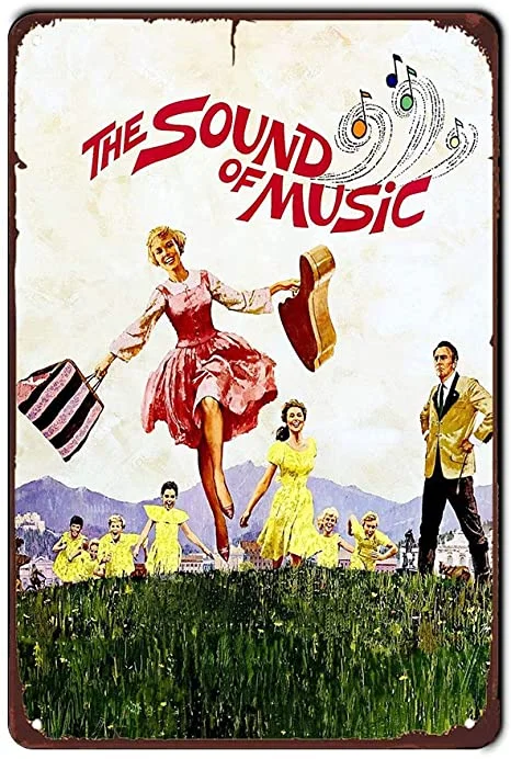 

The Sound of Music Metal Tin Signs Movies Metal Wall Art Decor Living Room for Movie Theater Decor 8x12 Inches