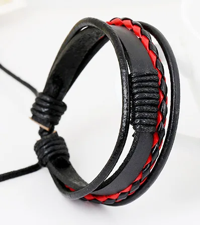 Многоцветный плетеный кожаный браслет с шармами в стиле ретро модные ювелирные