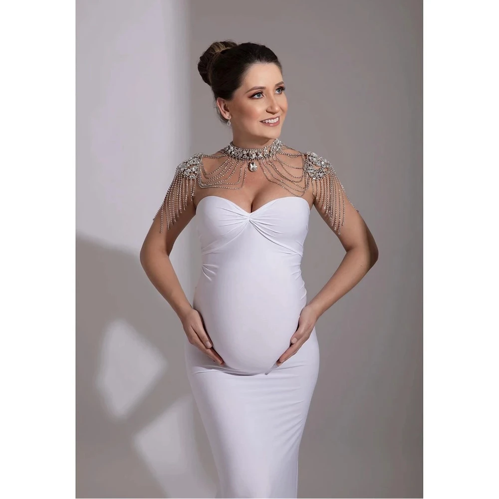 

Сексуальное ожерелье на плечо для фотосъемки с жемчугом для беременных женщин реквизит для фотосъемки платья аксессуары