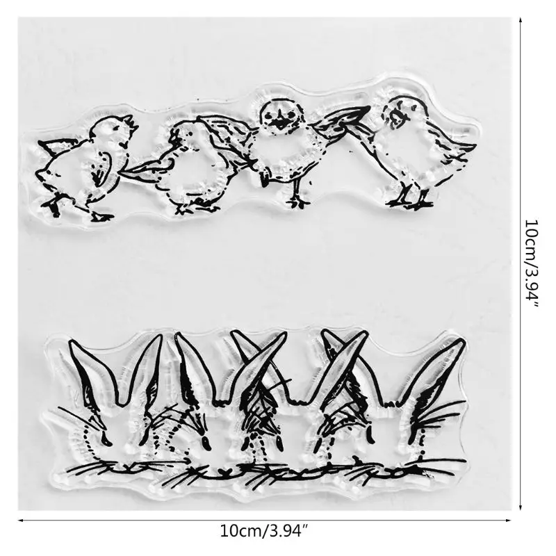 Пасхальный кролик цыпленок силиконовая прозрачная печать штамп сделай сам