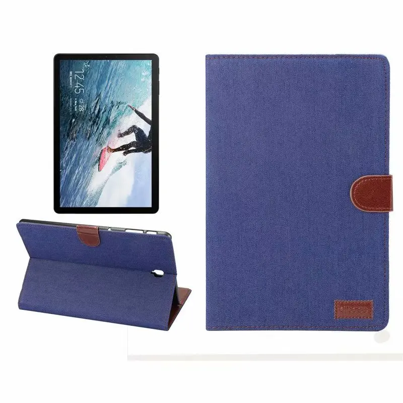 Джинсовый кожаный чехол для планшета в полоску samsung Galaxy Tab S4 T830 T835 SM-T830 SM-T835 10 5