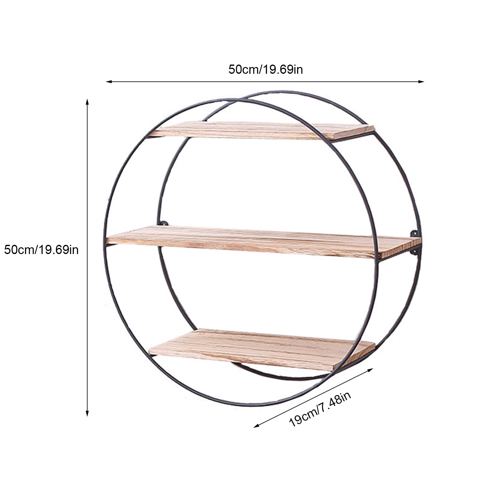 

Floating Shelves 3 Tier Round Wall Shelves Tray Rack Shelve Wall Shelf Sundries Storage Home Decoration