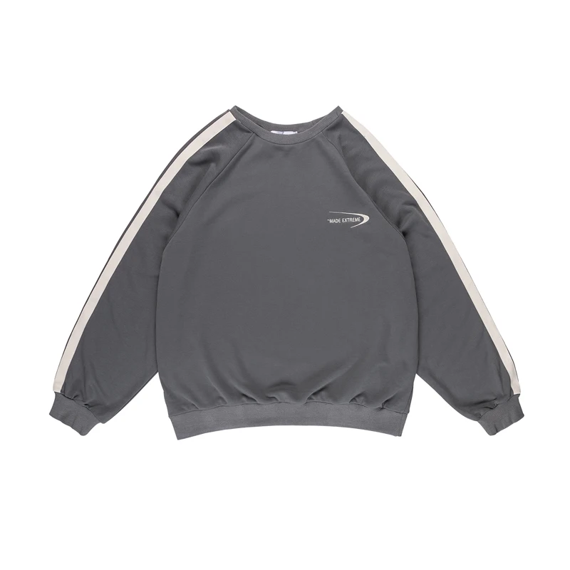 Повседневные толстовки женские с круглым вырезом рукавом в полоску большие