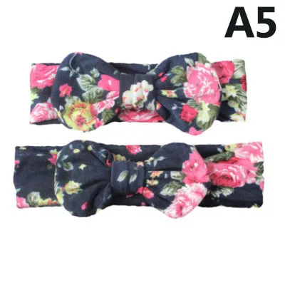 

2PCS Mama & Baby Headwear Bowknot Elastic HeadBands For Women Children Tuban Baby HairBands Hair Accessories