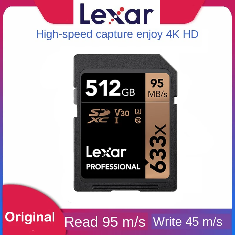 Lexar флешка мышь 512 ГБ флеш карта SDXC sd U3 карты памяти класса 10 memorias GB 95 МБ/с. для