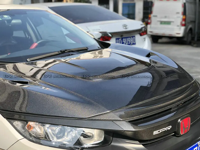Обшивка капота из углеродного волокна для Honda Civic Typ R FK8 2017 + VRSAR1 (5 дверей)(171x116 см) |