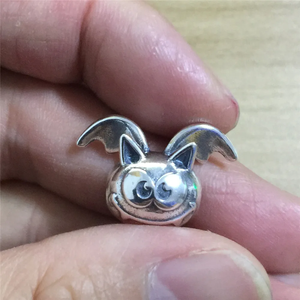 Омела 925 пробы серебро летучая мышь и Демон очарование бисера европейские