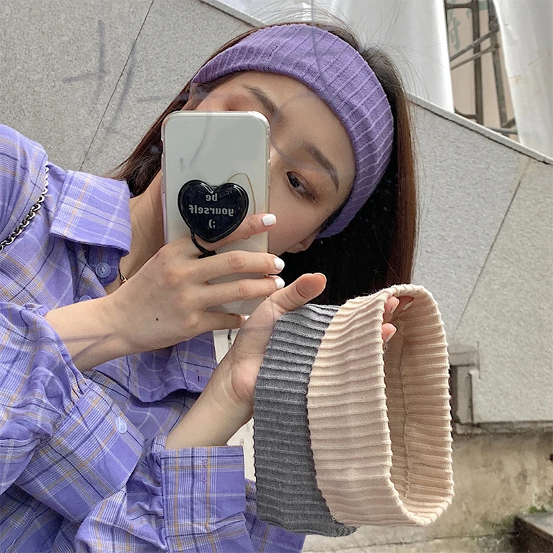 

Спортивные эластичные вязаные головные повязки для женщин, ободок для родителей и детей, однотонный тюрбан, Зимний Теплый головной убор, ак...