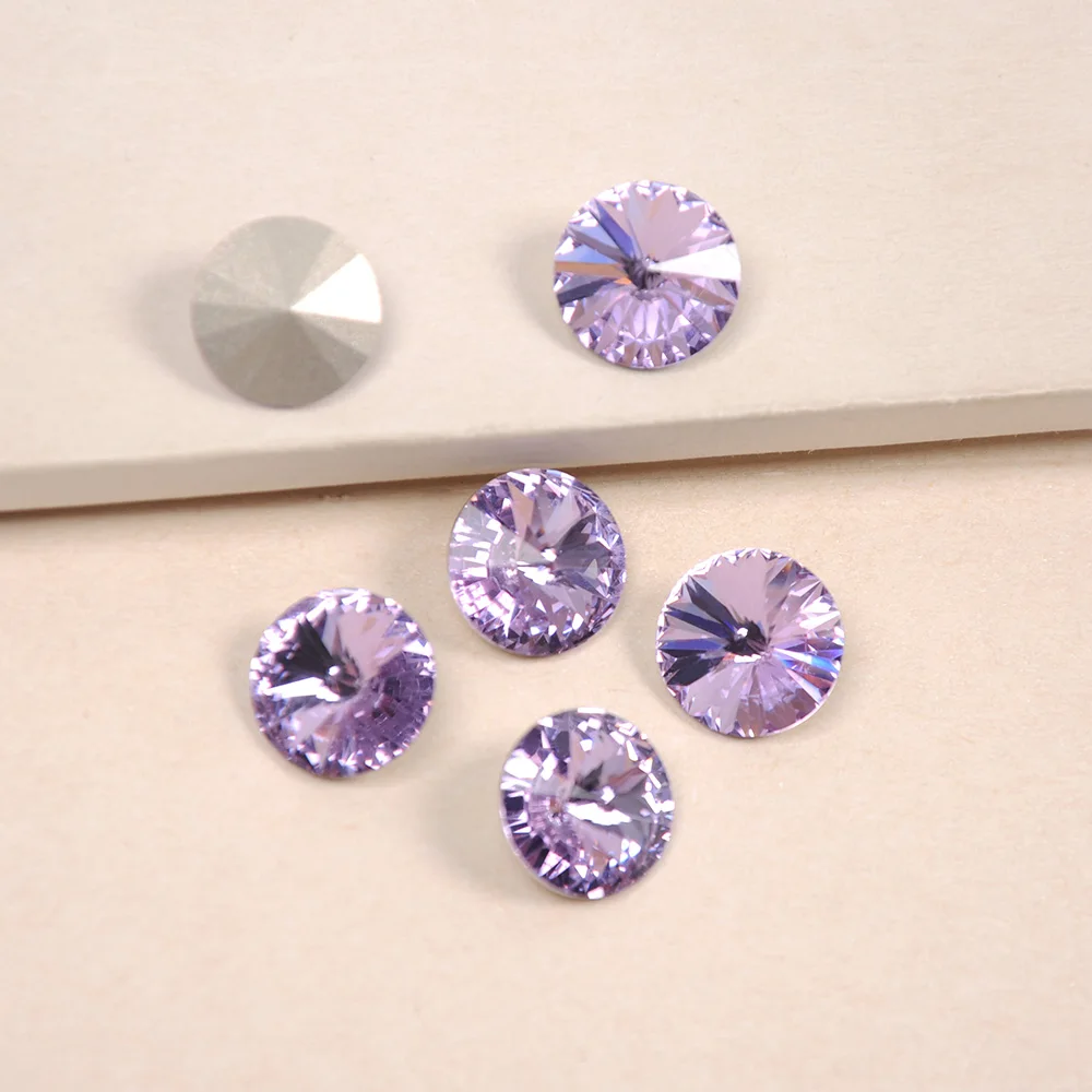 YANRUO 1122 высокое качество кристалл фиолетовый цвет Rivoli Форма без горячей фиксации