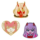 Эмалевая брошь с изображением милой девушки Zero Two в франксе, идеальное дополнение для фанатов аниме