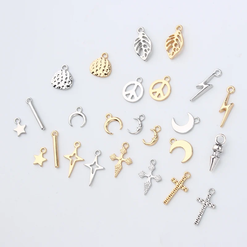 10 шт. подвески из сплава в форме полумесяца звезды Креста молнии маленькие