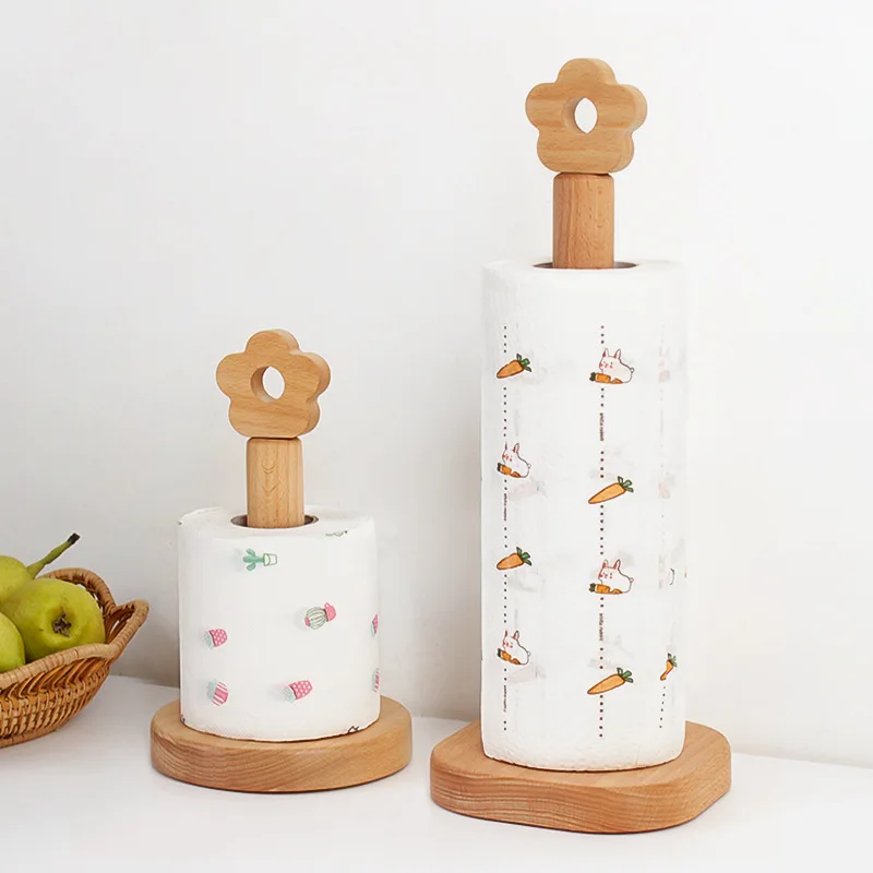 

Японская креативная кухонная стойка для бумажных полотенец, вертикальная полка из Букового дерева для хранения рулонной бумаги, полка для ...