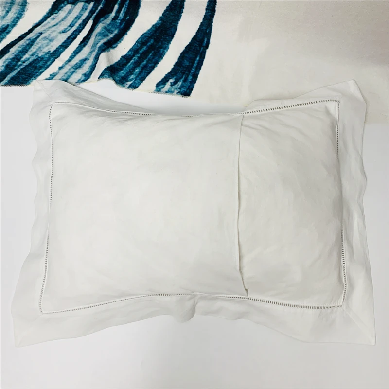 

2 PCS White Pillowcase with hemstitched embroidery pillow cases or cushion cover / Size 16x20 inch /Inner lining 12x16