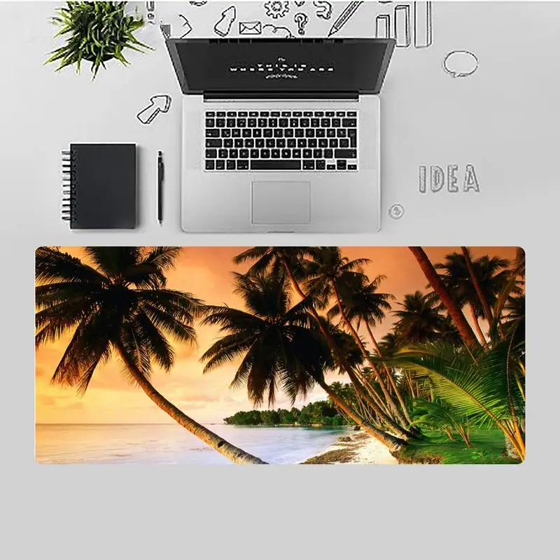 

beach landscape Customized laptop Gaming mouse pad X XL XXL Non-slip Cushion Thickness 2mm LockEdge equal LE