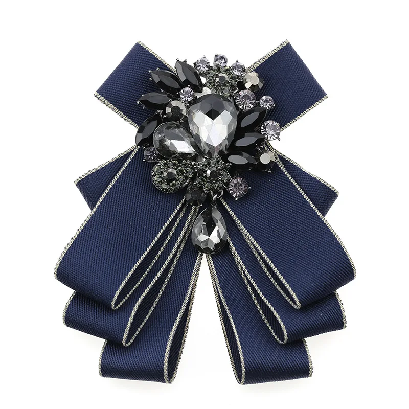 

High-end Rhinestone Bow Tie Men's Wedding Korean Fashion Groom Man Host Business Show Accessories British Handmade Bowtie
