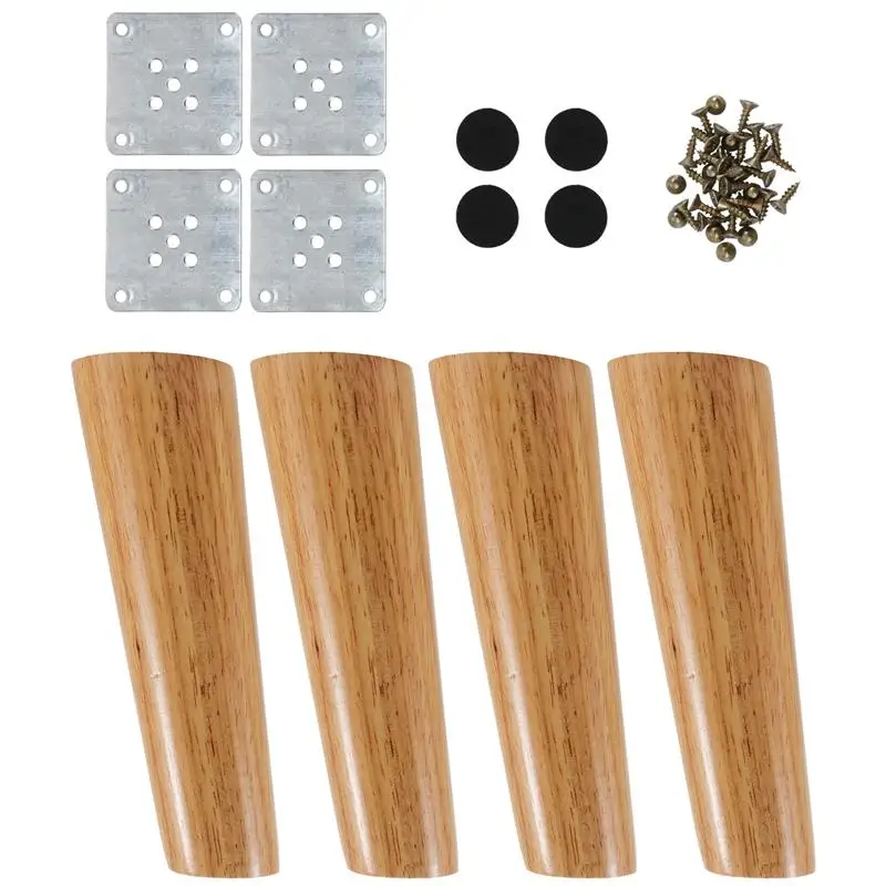 

1 Set Nordic Style Table Feet Furniture Legs Oak Solid Wood Sofa Cabinet Foot Chair Leg Solid Wood Table Leg Table Accessories
