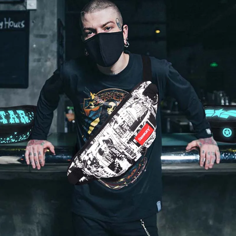 Поясная Сумка унисекс забавная Женская сумочка в стиле хип хоп светящаяся