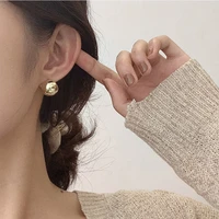 gold silver metal ball earrings fashion jewelry big round ball pendant statement earrings for women gifts wedding accessory
