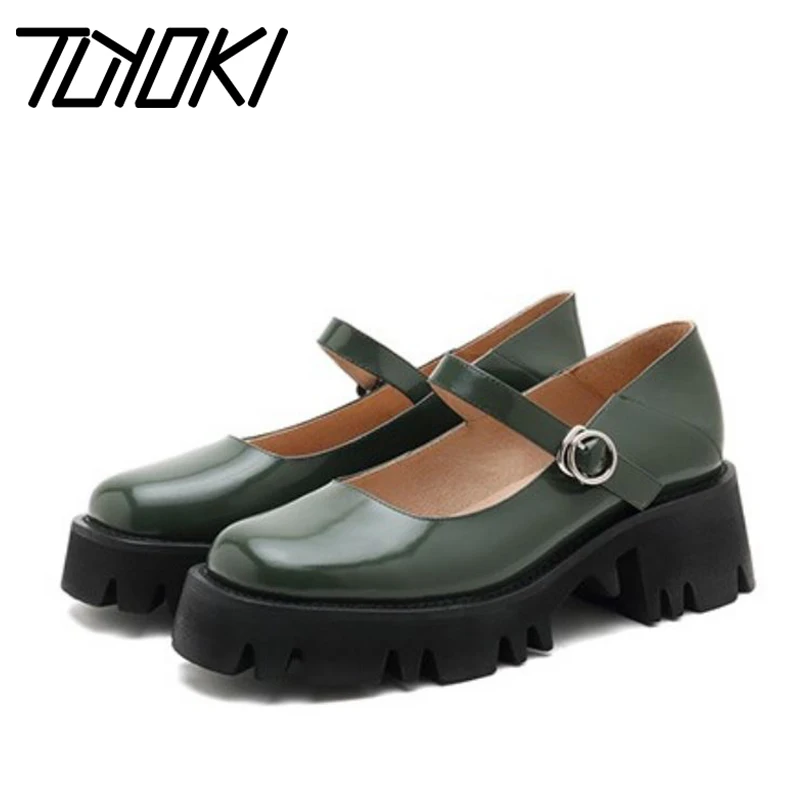 

Туфли-лодочки Tuyoki женские на толстом каблуке, Повседневная Уличная обувь с ремешком и пряжкой для студентов, размеры 34-40, весна-лето 2022