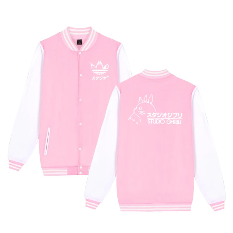 

2019 New Arrival Japan Anime Totoro Men Women Jackets Boys Girls Fashion Cotton Hooded Casual Cartoon Baseball Uniform