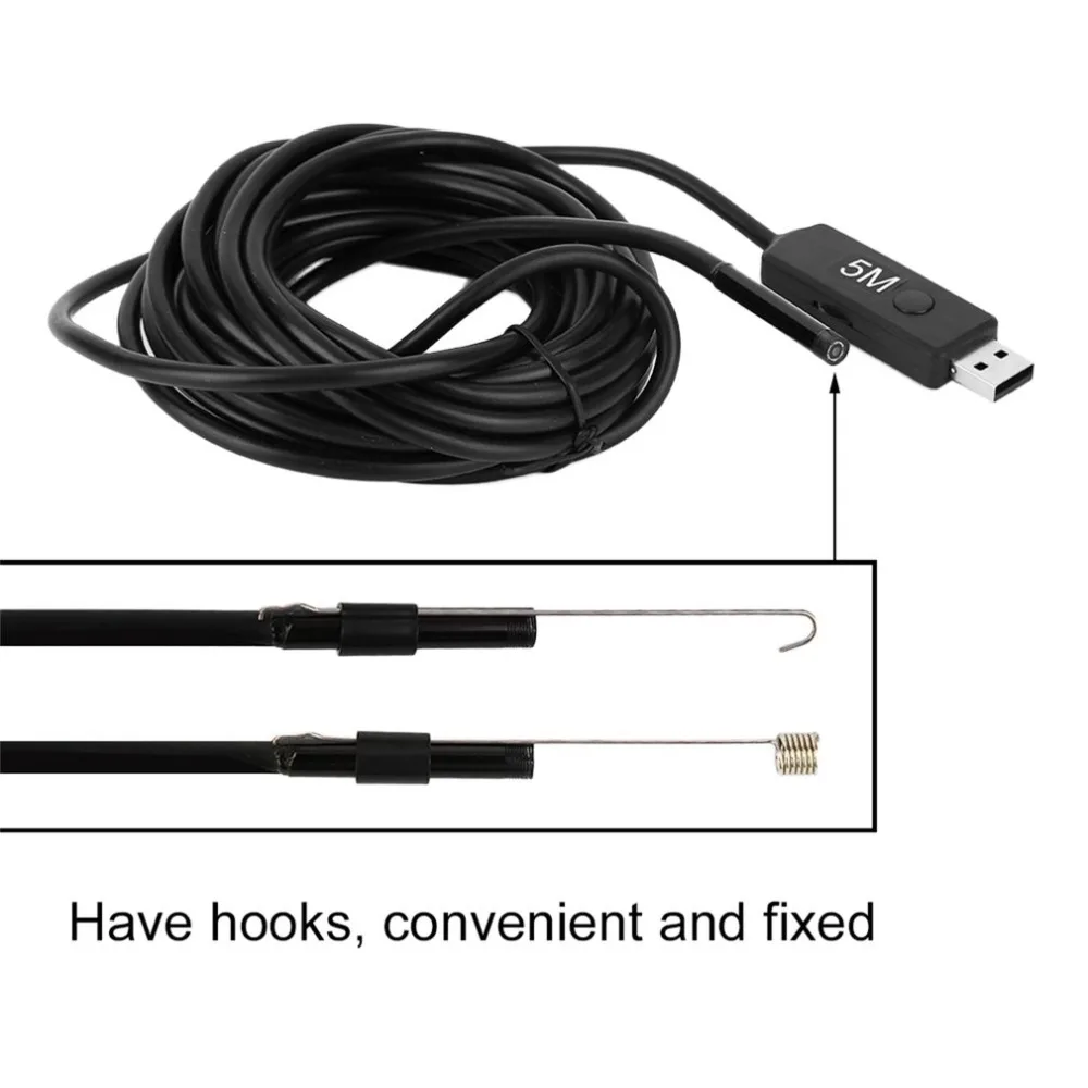 5 мм водонепроницаемый HD 2 м/5 м/10 м эндоскоп мини USB камера бороскоп фото Захват