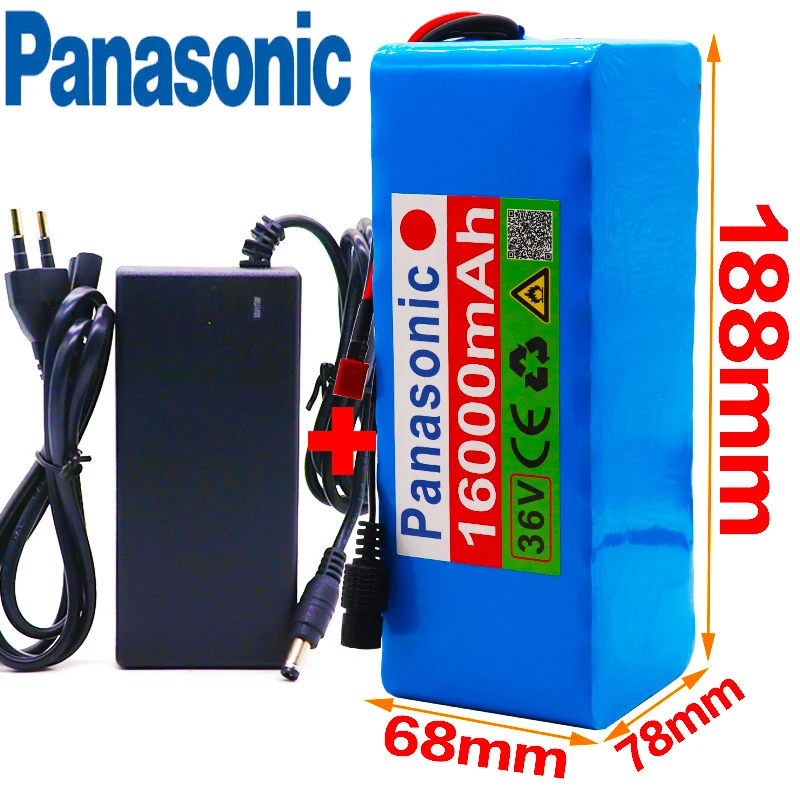 Оригинальный аккумулятор Panasonic 36V 10S4P 16Ah 36v 18650 500W 42V 16000mAh для электровелосипед