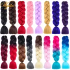 WIGSIN 24 дюйма синтетические волосы в оплетке канекалон Джамбо, Омбре, коричневые, розовые, серые, сделай сам, предварительно растянутые удлинители волос для женщин и детей