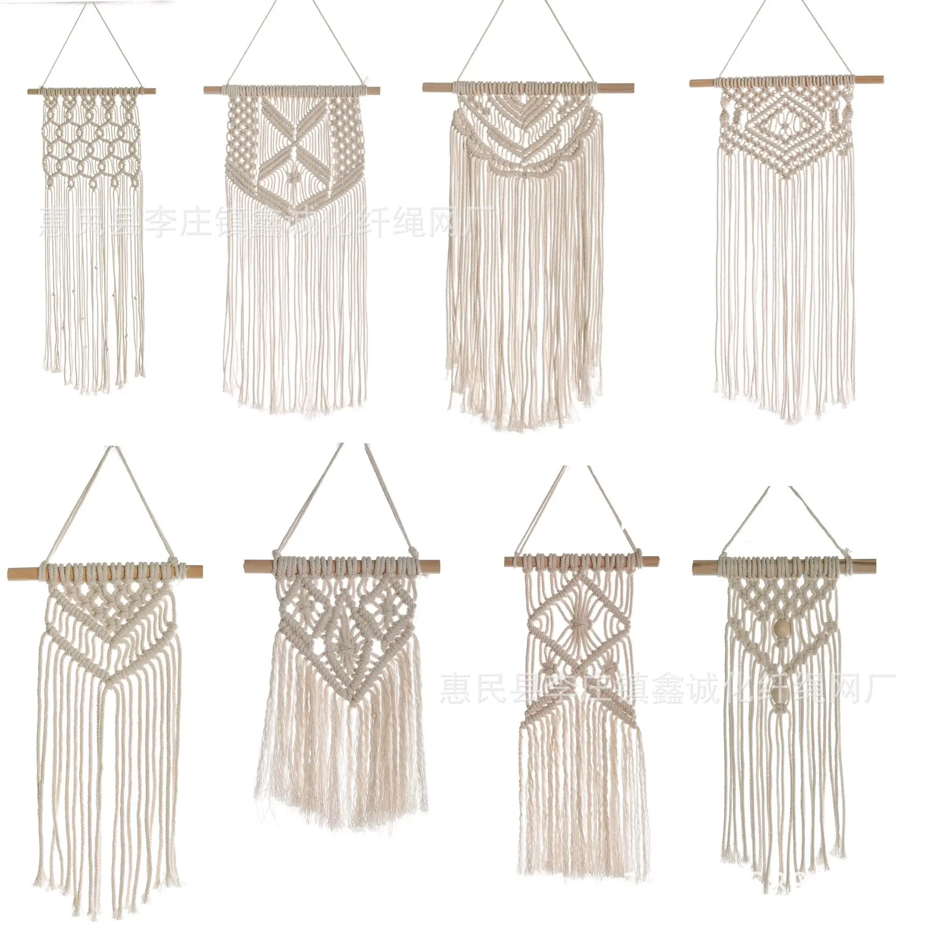 

Настенный подвесной гобелен из хлопковой Веревки Макраме, богемный гобелен с кисточками, ручное плетение, с геометрическим рисунком, красивый домашний декор для гостиной