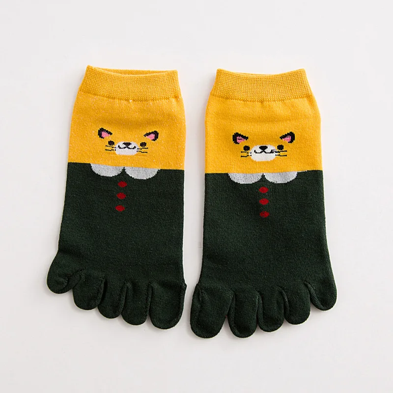 Женские запас 1 пара носки с персонажами из мультфильмов пальцами Носки пятью