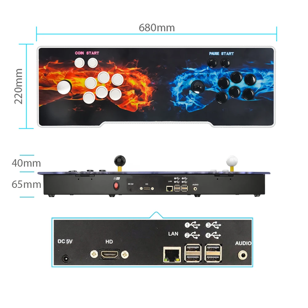 Эмульатическая станция Raspberry Pi 3 Model B + аркадная видеоигровая консоль Retropie ES Arcade