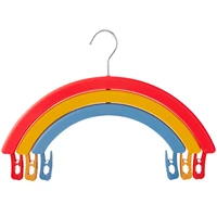 rotary clothes hangers rainbow laundry hanger with foldable clips for drying cloth diapers socks pants