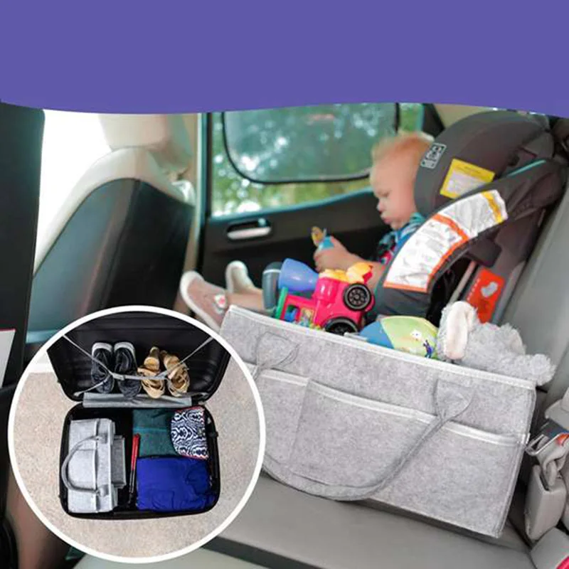 Baby Diaper Caddy Portable Foldable Durable Nursery Essentials Storage Basket Bin And Car Organizer For Wipes Toys Changing Pad | Дом и сад