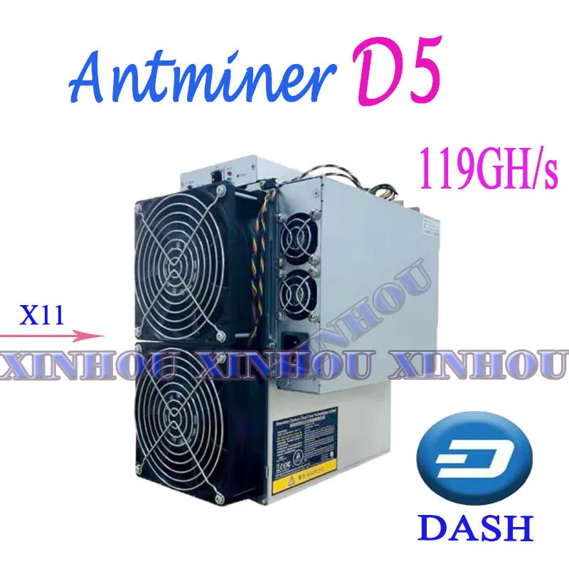 ASIC Miner Bitmain Antminer D5 119G Dash X11 с блоком питания лучше чем D3 T9 S9 DR3 WhatsMiner M3X D1 Baikal BK