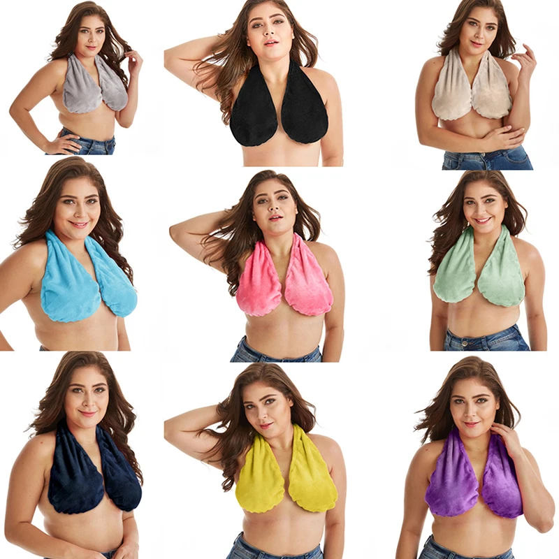 Bra Bath Towel Hanging Neck Wrapped Bra Big Chest Hanging Neck Breastfeeding Towel Bra Bralette Top Bandeau Top Tops
