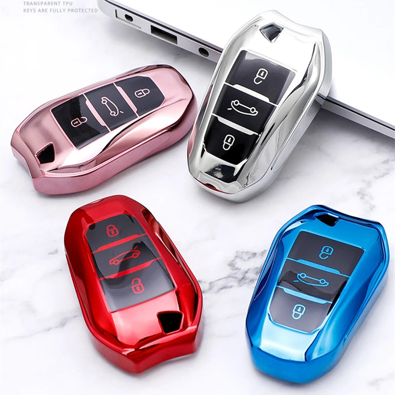 Модный чехол из мягкого ТПУ ключа автомобиля Крышка для Peugeot 308 408 508 2008 3008 4008 5008