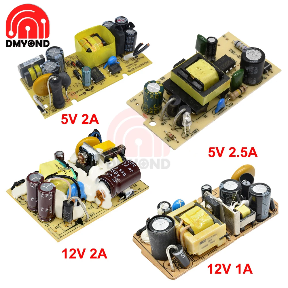 

AC 100V-240V to DC 5V 2A/2.5A 12V 1A/2A Switching Power Supply Module Switch Overvoltage Overcurrent Short Circuit Protection